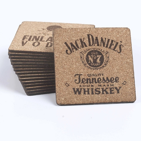 3 1/2" square fire branded coaster laser cut from 1/8" stock... from ASI 79933 Prorose Inc / ProRose