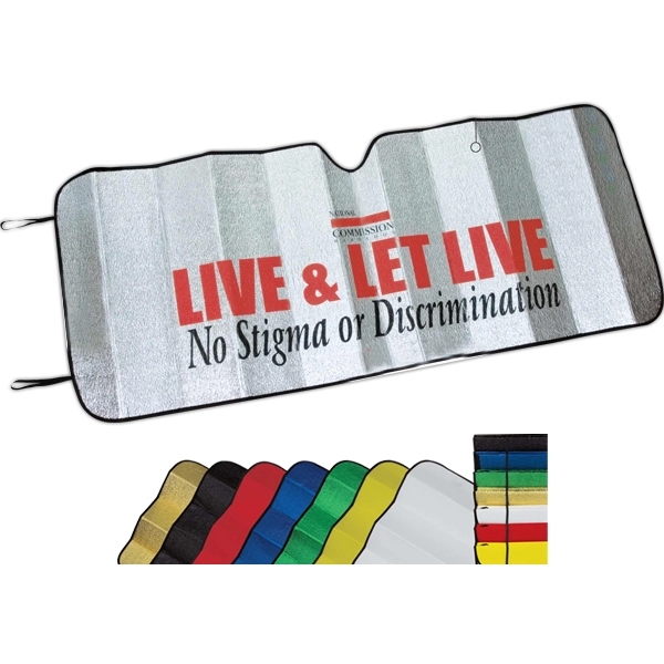 Reflective accordion fold sun shade with hi tech insulated material. Earth... from ASI 37586 Auto-Sun-shade/Intertek