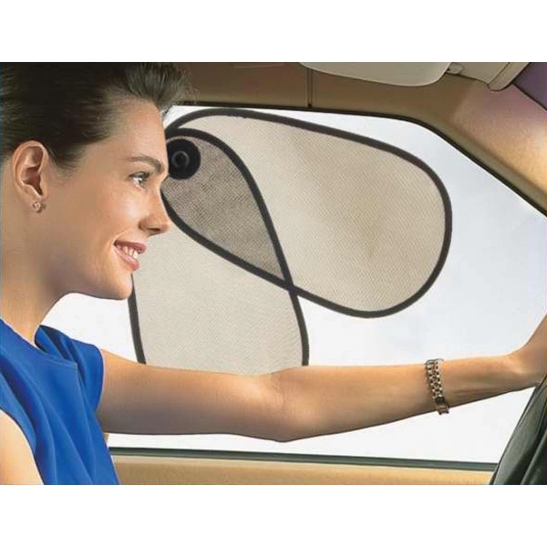 Unique fan shape side window mesh shade with pivot design.... from ASI 37586 Auto-Sun-shade/Intertek