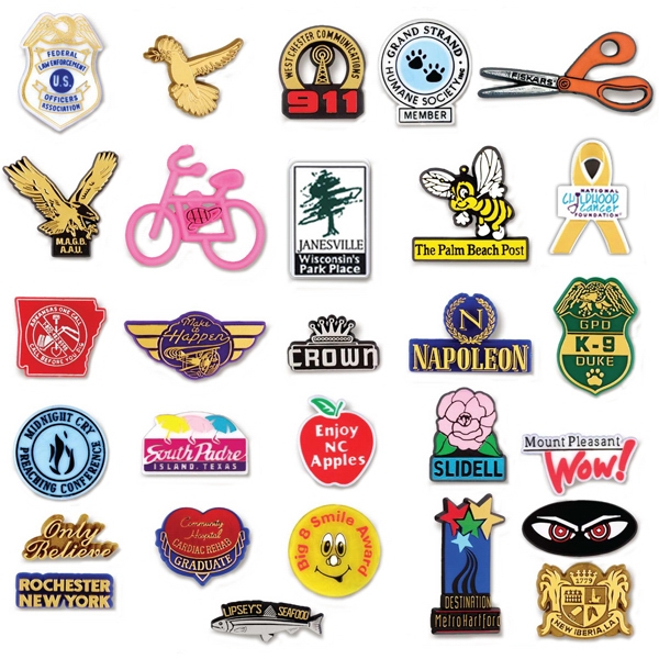 Custom molded plastic lapel pins, clutch back, any shape up to... from ASI 65485 ZZ MERGED - Knobby Krafters Inc / Knobby Kraft