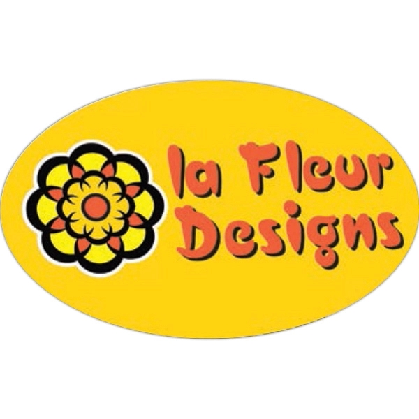 5" x 8" oval shaped clear polyester decal with permanent adhesive... from ASI 56950 Gill Studios Inc / Gill-Line®