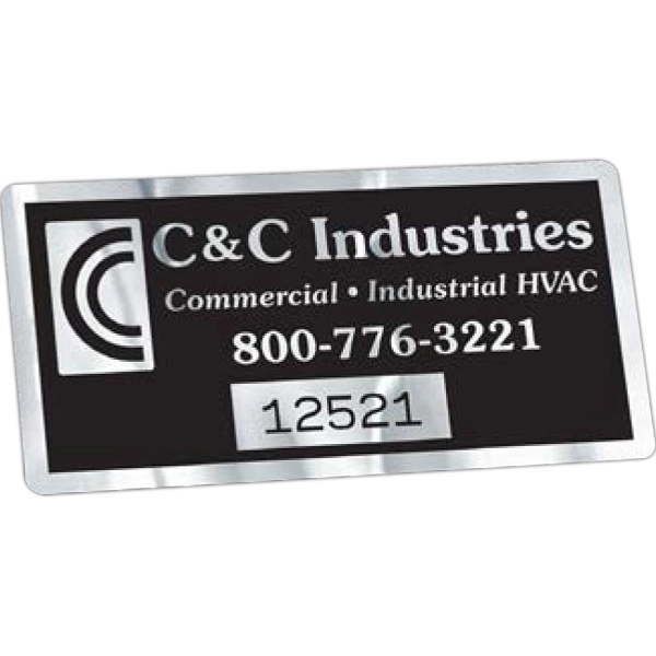 2" x 4" rectangle decal made of chrome polyester with permanent... from ASI 56950 Gill Studios Inc / Gill-Line®