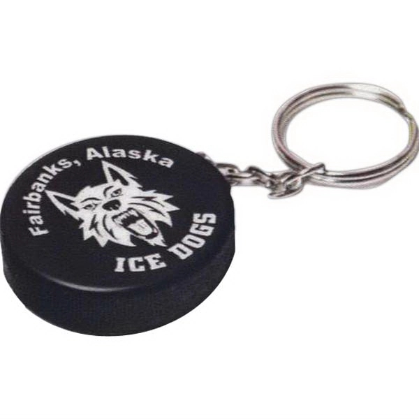 A Key Chain in the Shape of Hokey Puck.... from ASI 74779 O & S Supply Company LLC / O & S Supply Company