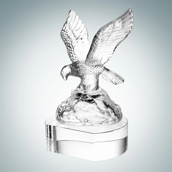 Molten Glass Soaring Eagle on Clear Optical Crystal Base.... from ASI 47791 Best Deal Awards / Best Deal Awards