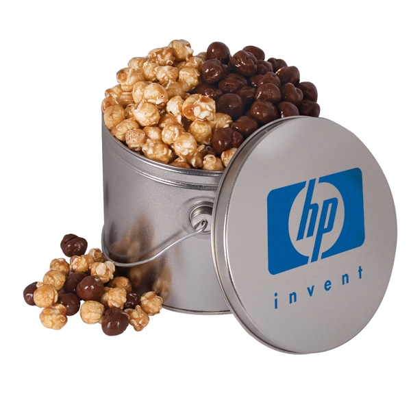 1/2 Gallon tin with a combination of mouthwatering popcorn... from ASI 44900 NC Custom (CI/Lanco) / Chocolate Inn/Taylor & Grant