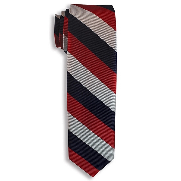 Red, navy blue and grey 2.5" wide woven 100% polyester striped... from ASI 98085 Wolfmark