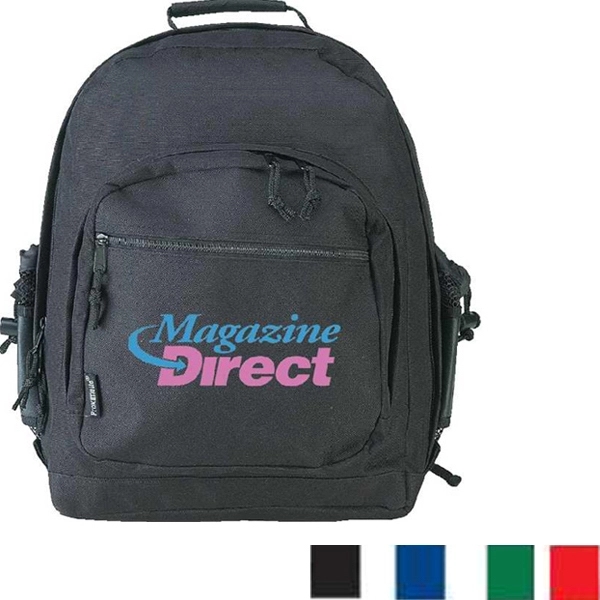 Multi functional backpack features zippered front pockets with organizer.... from ASI 34046 Allcasion Travelware Co