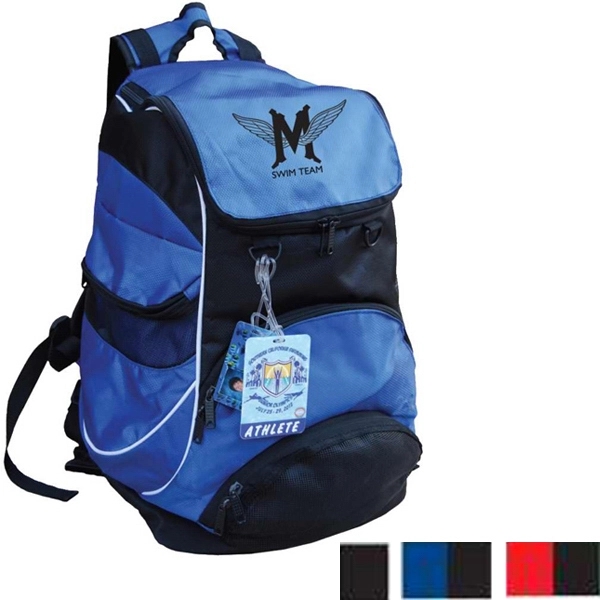 Swimmer/team sport backpack in 420 denier ripstop polyester.... from ASI 34046 Allcasion Travelware Co