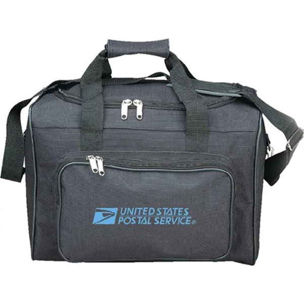 Polyester carry-on bag features, zippered front pocket with Slide In feature.... from ASI 34046 Allcasion Travelware Co
