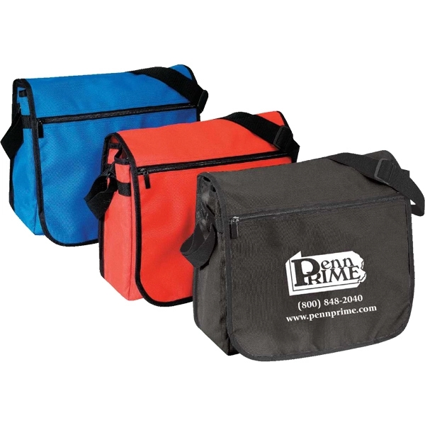 Messenger bag with buckle closure and zippered front pocket.... from ASI 34046 Allcasion Travelware Co