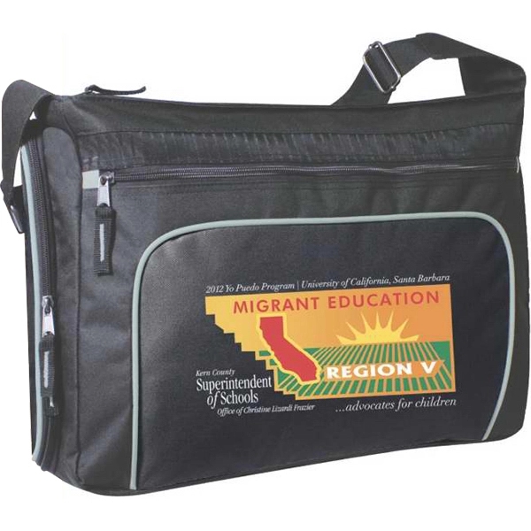 Black computer brief bag with large front zippered compartment.... from ASI 34046 Allcasion Travelware Co