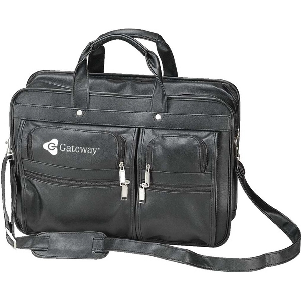 Leatherette laptop briefcase with two main compartments.... from ASI 34046 Allcasion Travelware Co