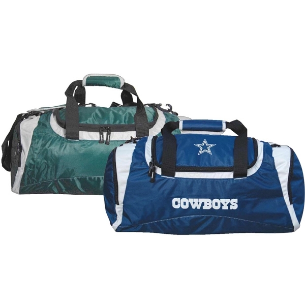 Nylon gym bag with zippered end compartments.... from ASI 34046 Allcasion Travelware Co