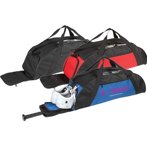 Baseball duffel bag with zippered front pocket.... from ASI 34046 Allcasion Travelware Co