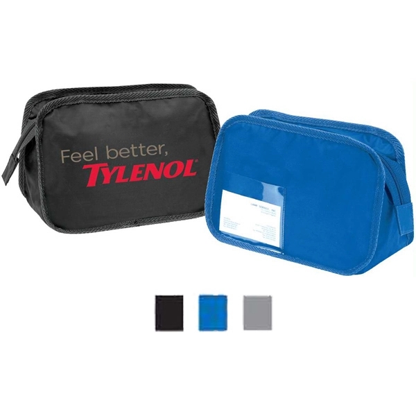 Zippered amenities bag made of nylon with clear ID slot.... from ASI 34046 Allcasion Travelware Co