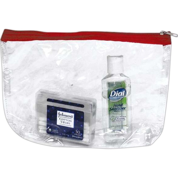 Cosmetic pouch, made of PVC with zippered translucent pouch.... from ASI 34046 Allcasion Travelware Co