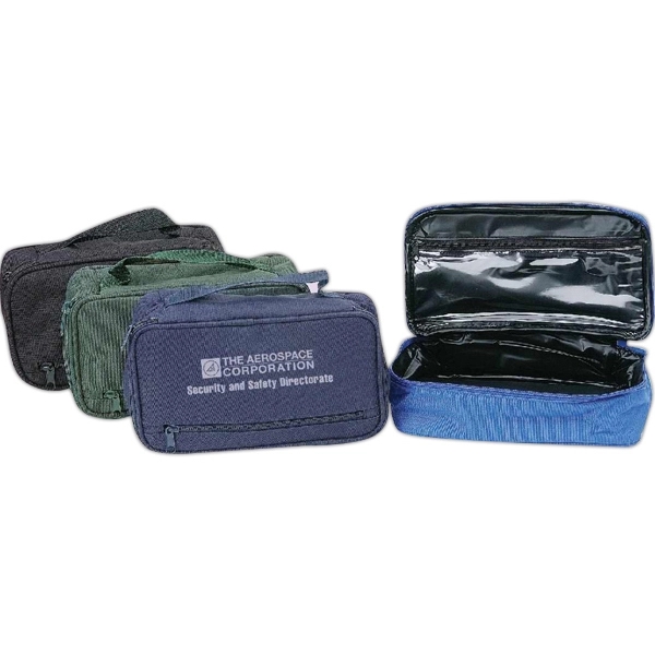 Polyester toiletry bag with clear zippered pocket.... from ASI 34046 Allcasion Travelware Co