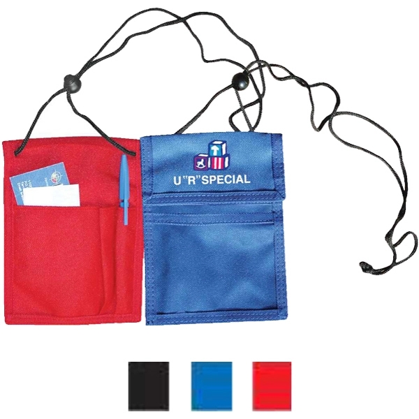 Badge holder with clear pocket, hook and loop pocket, open pocket... from ASI 34046 Allcasion Travelware Co