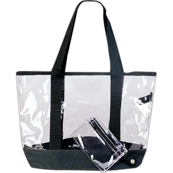 Clear tote bag with front pocket and detachable coin purse.... from ASI 34046 Allcasion Travelware Co
