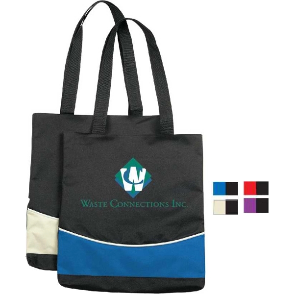 Fashion tote bag made of 600 denier polyester, 14" x 13.5"... from ASI 34046 Allcasion Travelware Co