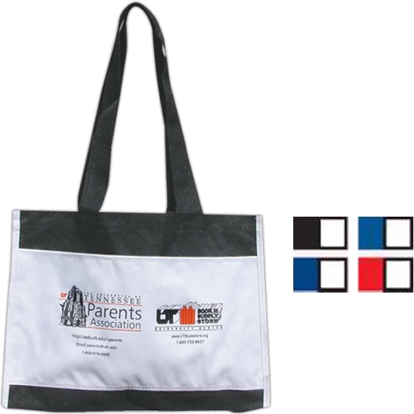 Polyester tote bag with front pocket.... from ASI 34046 Allcasion Travelware Co