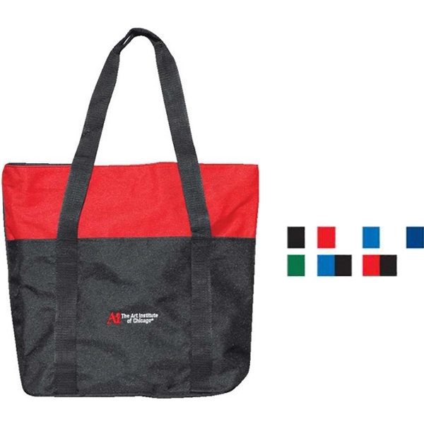Polyester zippered closure front pocket tote bag with interior slip pocket.... from ASI 34046 Allcasion Travelware Co