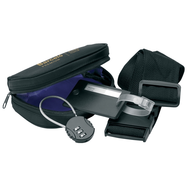 Convenient travel set in 1680D polyester pouch. Contains a luggage tag,... from ASI 42920 Busrel Inc / Busrel
