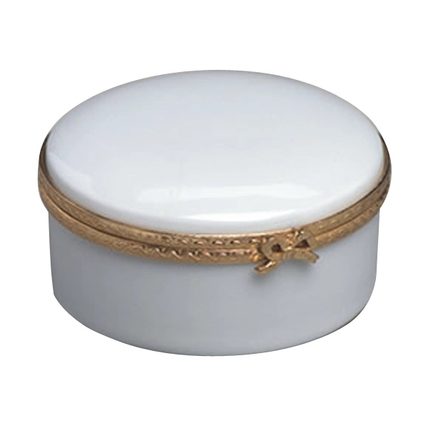 White porcelain plain round hinged box.... from ASI 68878 Mar's Line / Mar's Promotions / MAR's Line Mars China Collection