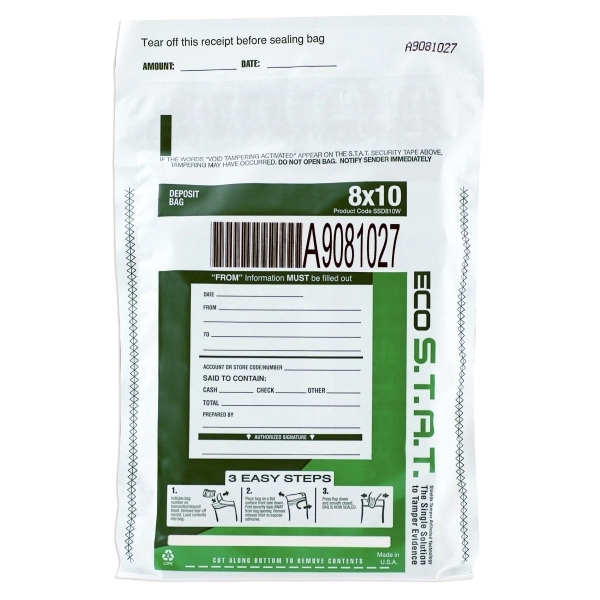 Currency bag with in-line void tape closure. 8" x 10".... from ASI 92480 Uniflex / U F