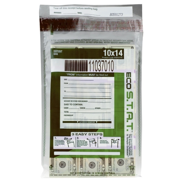 Currency bag with in-line void tape closure. 10" x 14".... from ASI 92480 Uniflex / U F