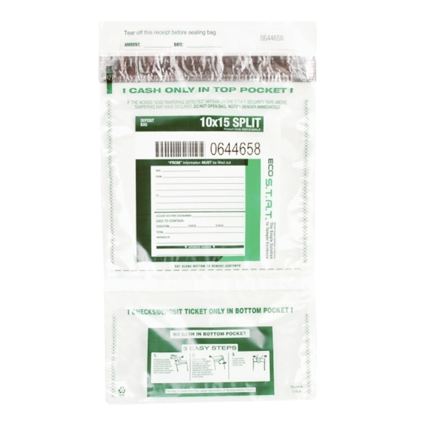 Split deposit bag with in-line void tape closure.... from ASI 92480 Uniflex / U F