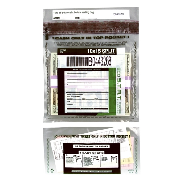 Split deposit bag with in-line void tape closure.... from ASI 92480 Uniflex / U F