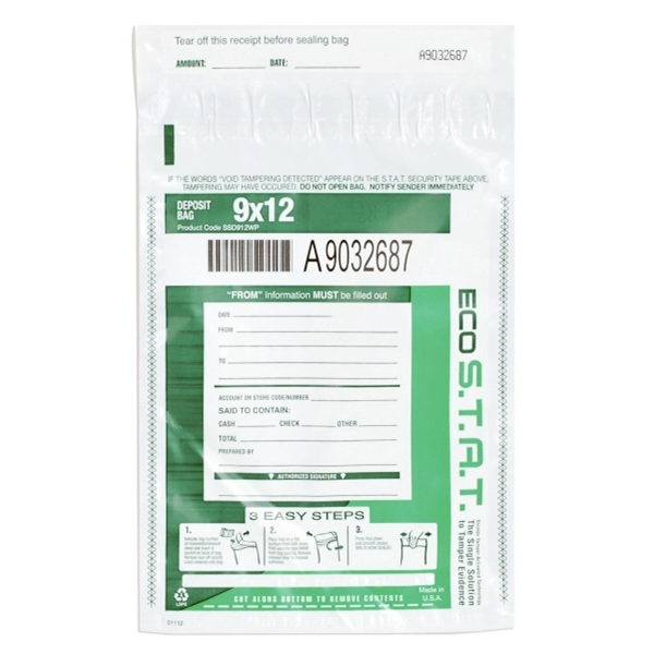Currency bag with in-line void tape closure. 9" x 12".... from ASI 92480 Uniflex / U F