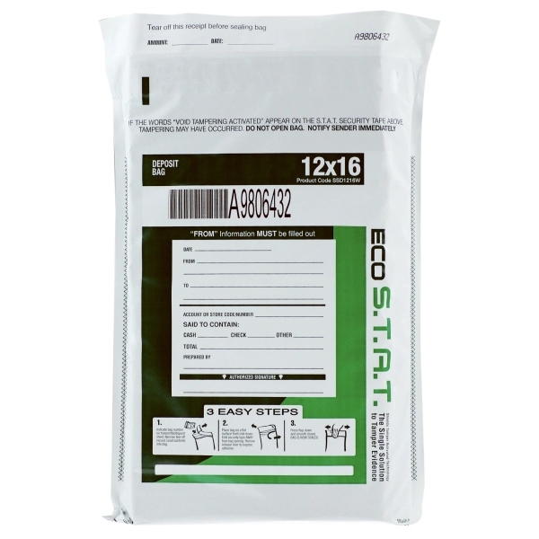 Currency bag with in-line void tape closure. 12" x 16".... from ASI 92480 Uniflex / U F