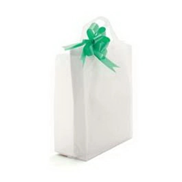 Frosty clear shopping bag with soft loop handle, 8" x 4"... from ASI 92480 Uniflex / U F