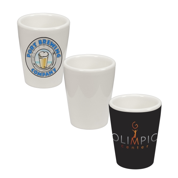 This 1.5 oz Ceramic Shot Glass is our most popular dye-sublimation... from ASI 77988 Photo USA Corp / Photo USA