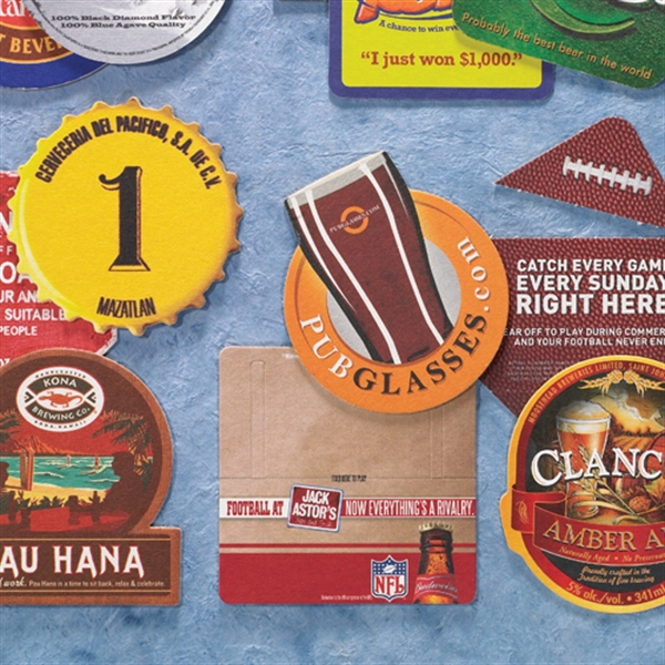 40 point pulp board coasters in a special die cut shape... from ASI 45540 Coasters Plus