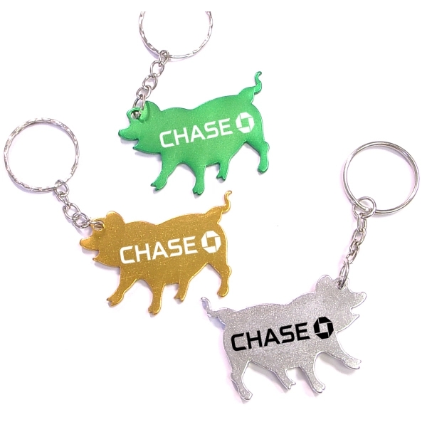 Pig shape bottle opener with key chain.... from ASI 74585 Nu Promo International / Nu Promo Line