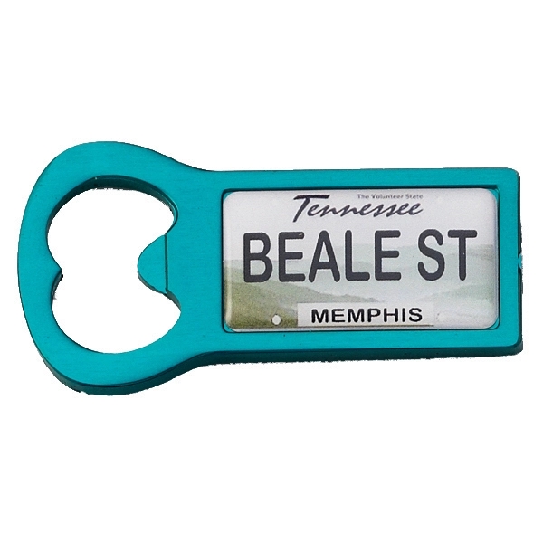 Rectangle Anodized Aluminum bottle opener magnet.... from ASI 69240 MasterCast LTD / MasterCast