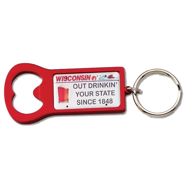 Rectangle Anodized Aluminum bottle opener key tag.... from ASI 69240 MasterCast LTD / MasterCast