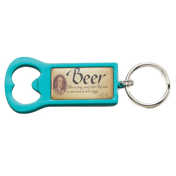 Rectangle Anodized Aluminum bottle opener key tag.... from ASI 69240 MasterCast LTD / MasterCast