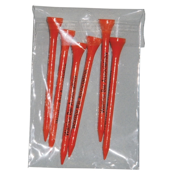 Crystal clear poly bag with six 3 1/4" tees.... from ASI 63500 Jomar Industries Inc / The Tee Line