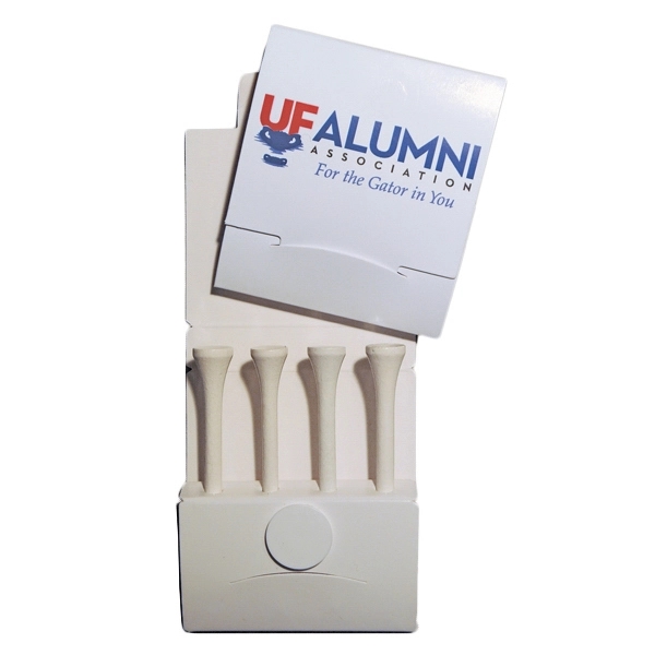Golf tee matchbook packet with four 2 3/4" tees and 1... from ASI 63500 Jomar Industries Inc / The Tee Line