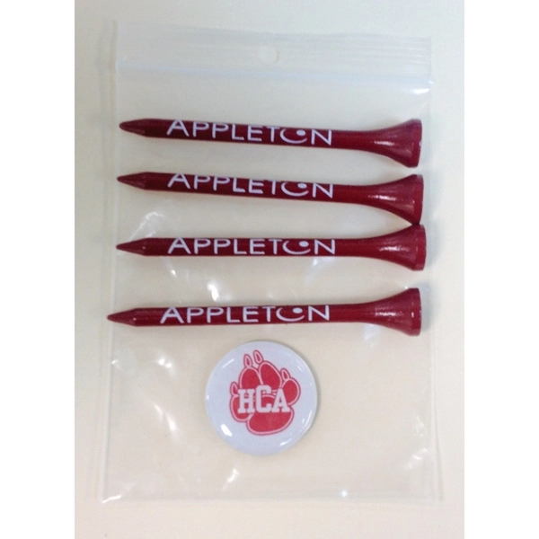 Golf Tee Poly Bag Pack w/ Four 2 3/4" Tees &... from ASI 63500 Jomar Industries Inc / The Tee Line