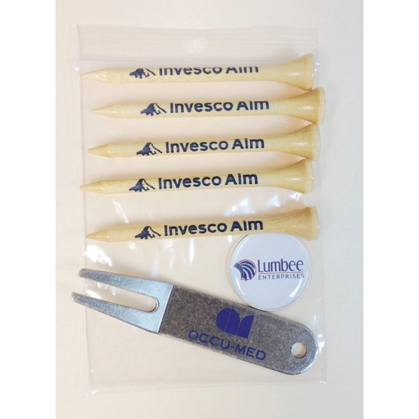 Golf Tee Poly Bag Pack w/ Five 2 3/4" Tees, 1... from ASI 63500 Jomar Industries Inc / The Tee Line