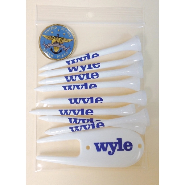 Golf Tee Poly Bag Pack w/ Eight 2 3/4" Tees, 1... from ASI 63500 Jomar Industries Inc / The Tee Line