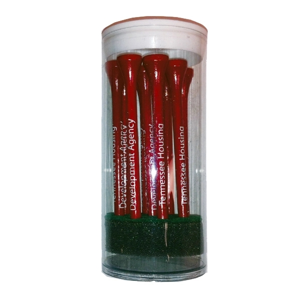 Super length tees in clear tube sitting in a grass-like foam... from ASI 63500 Jomar Industries Inc / The Tee Line