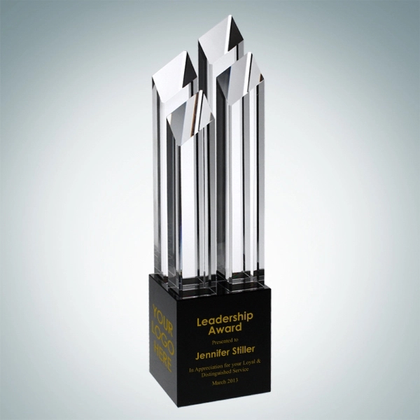 Crystal award with combination of 4 optical diamond towers atop a... from ASI 47791 Best Deal Awards