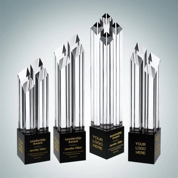 Crystal award with combination of 4 optical diamond towers atop a... from ASI 47791 Best Deal Awards