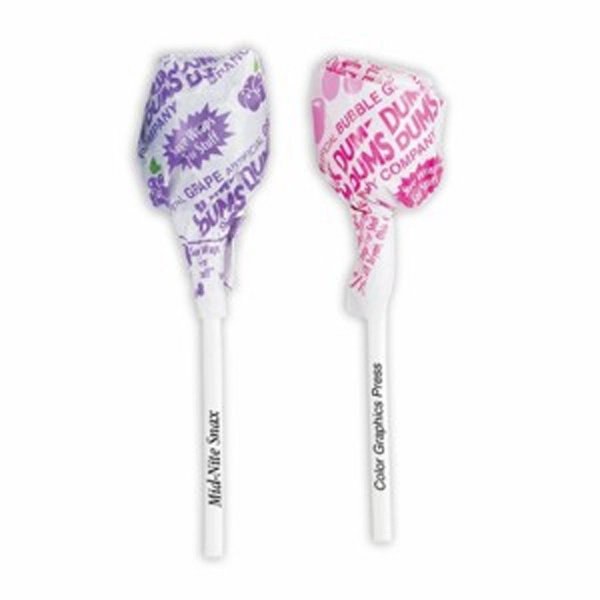 Dum Dums® lollipops with a direct imprint on the stick... from ASI 71685 Midnite Snax®